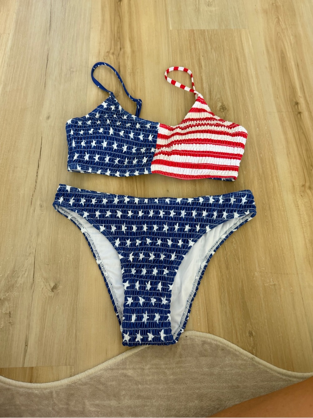 Patriotic Stars & Stripes Two-Piece Bikini - Red & Blue